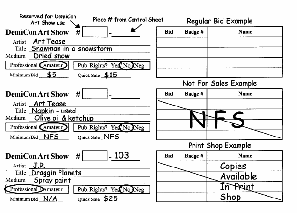 How to Fill out the Bid Sheet