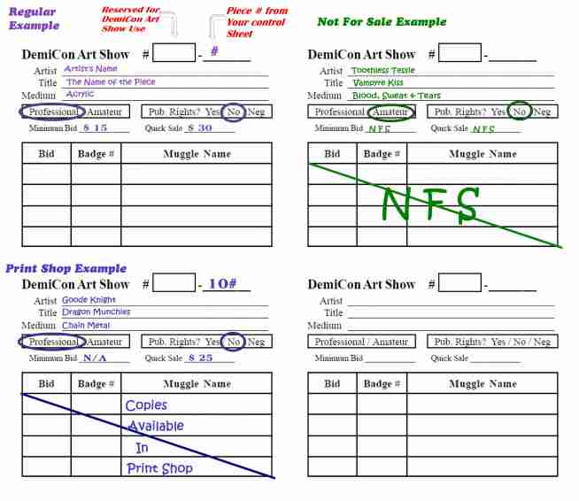 Bid Sheet Example